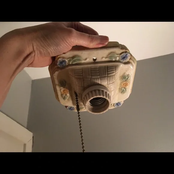 Vintage Art Deco flush mount ceiling light 1930s? light fixture - Picture 2 of 16